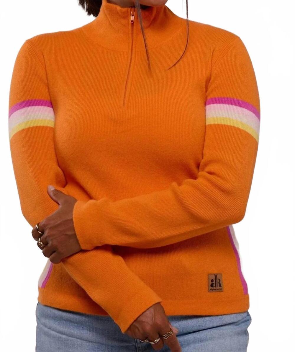 NEW ALPINE REVIVAL powder day half zip sweater in sunset